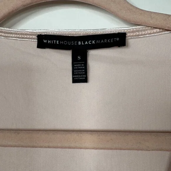 2/$30 White House Black Market Velvet Surplice Top Pink Small #9937 - Picture 5 of 9